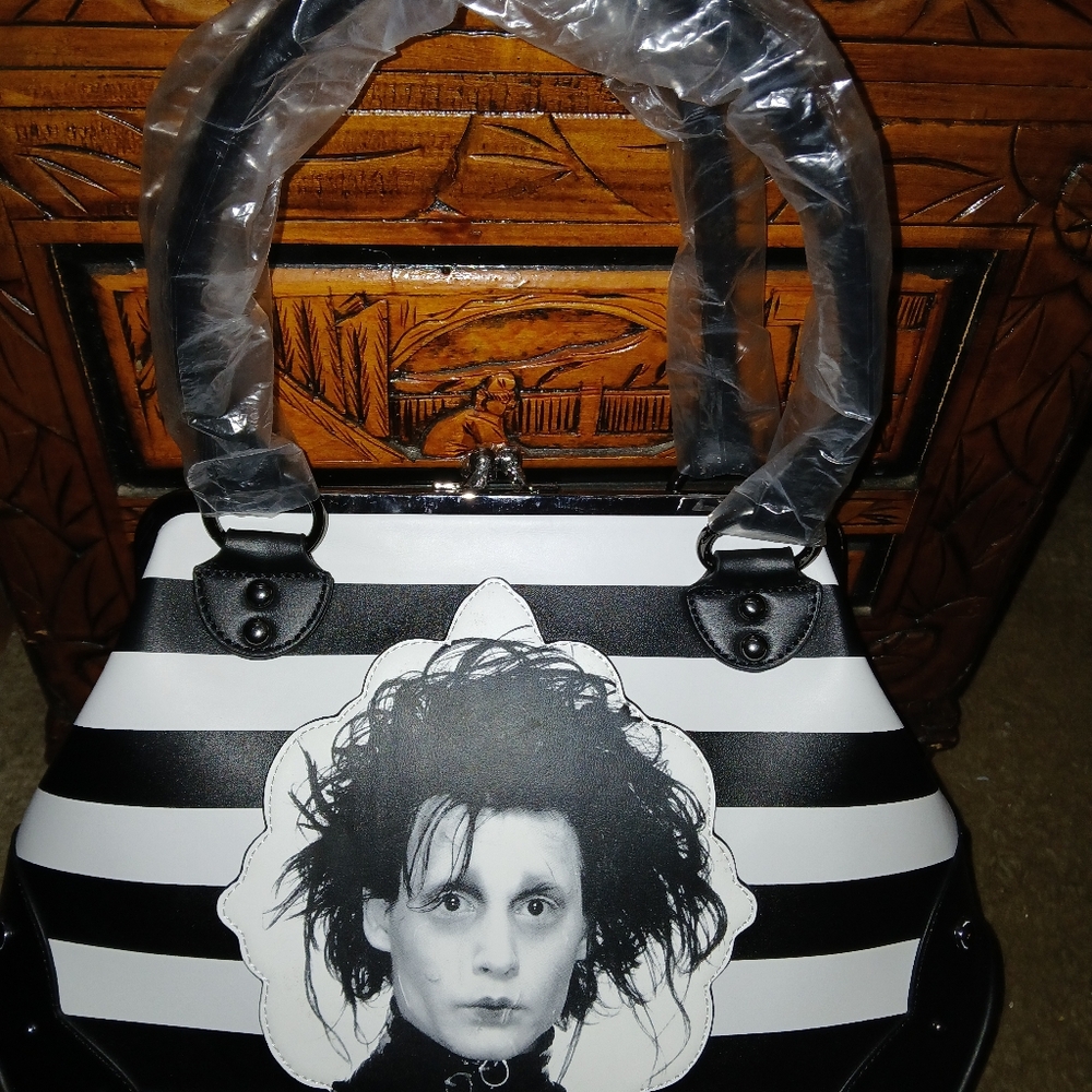 Black and White Striped Women's Bag